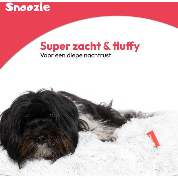 Snoozle Donut Hondenmand L - 70 cm - Fluffy Hondenmand Groot - Ronde Hondenmand Wit - Superzacht Hondenbed Medium