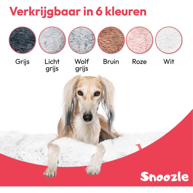 Snoozle Donut Hondenmand L - 70 cm - Fluffy Hondenmand Groot - Ronde Hondenmand Wit - Superzacht Hondenbed Medium