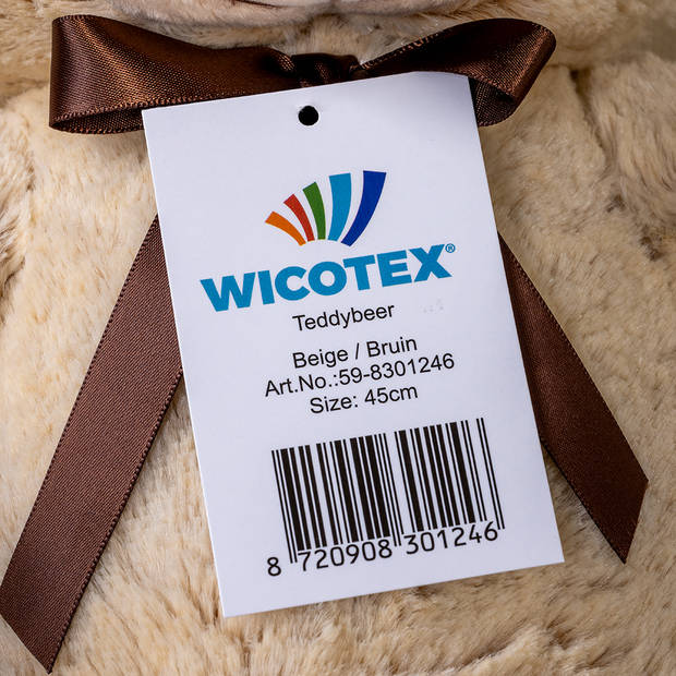 Wicotex - Teddybeer 45cm - Knuffelbeer - Knuffeldier - Speelgoed beer kinderen - Beer - Pluche beer - Handgemaakt