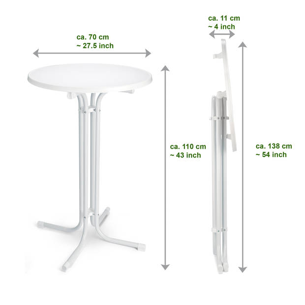 Wicotex-Statafel - wit- 80cm doorsnede - statafels - cocktailtafel - hoge staan tafel - staantafels