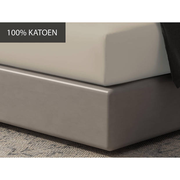 Hoeslaken - 100% natuurlijk katoen - 90x200 - licht beige