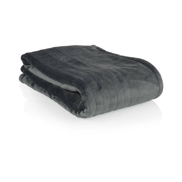 Tristar elektrische warmte omslagdeken BW-4781 - Fleece - 180 x 120 cm - 10 warmtestanden - wasmachinebestendig - Grijs