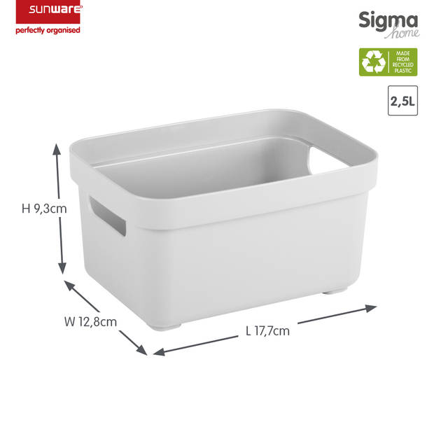 Sigma home opbergbox 2,5L wit - Set van 6