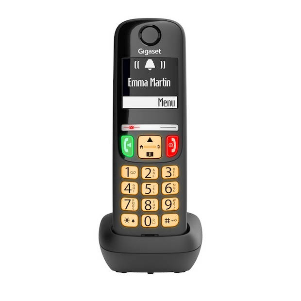 Gigaset A735 draadloze DECT telefoon geschikt voor senioren - verlichte en grote toetsen - zwart