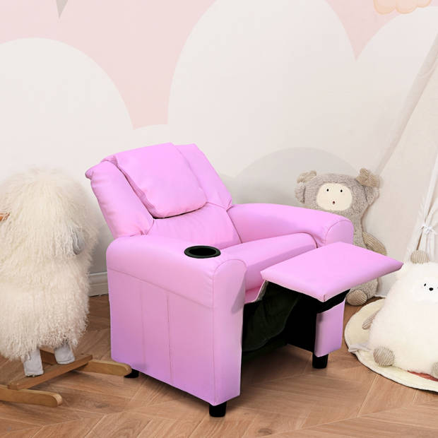 Kinderstoel - Kinderzetel - Kindersofa - Kinderbankje - Relaxstoel - Roze - 62 x 56 x 69 cm