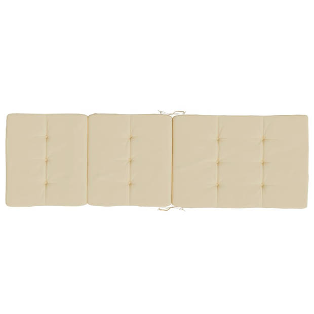 The Living Store Terrasstoelkussen - Beige - 180 x 55 x 7 cm - Oxford Stof - Waterafstotend