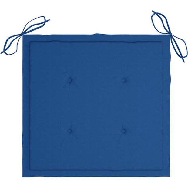 The Living Store stoelkussens - Oxford stof - 40x40x3 cm - koningsblauw - duurzaam en waterafstotend