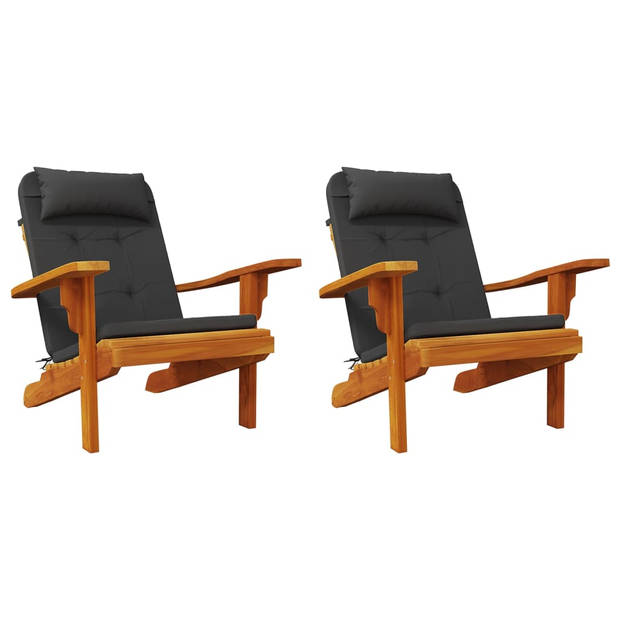 vidaXL Stoelkussens 2 st Adirondack oxford stof zwart