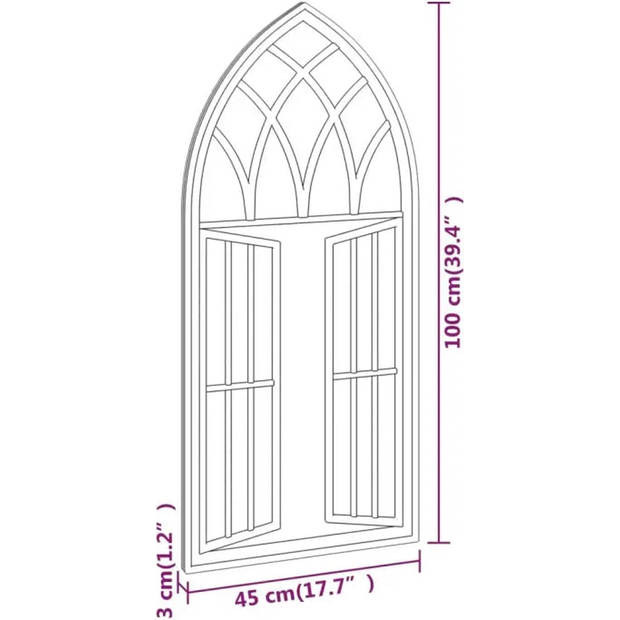 The Living Store Interieurspiegel - Zwart 70x30cm - Stabiel en multifunctioneel