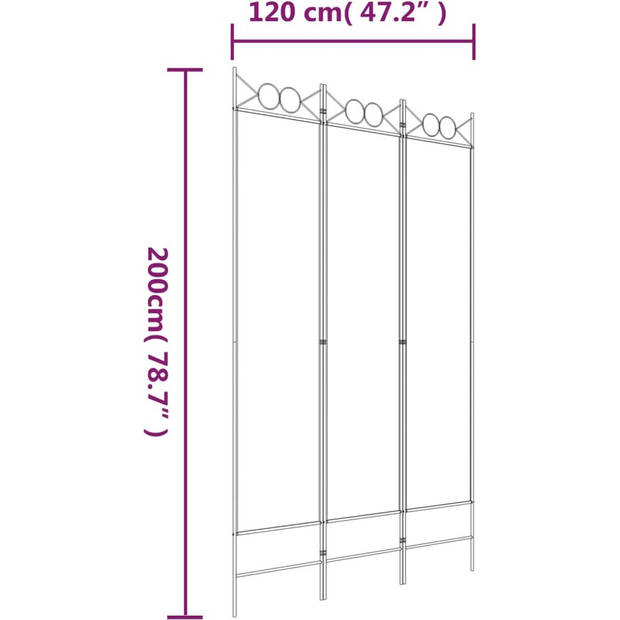 The Living Store Kamerscherm - - - 120 x 200 cm - Inklapbaar