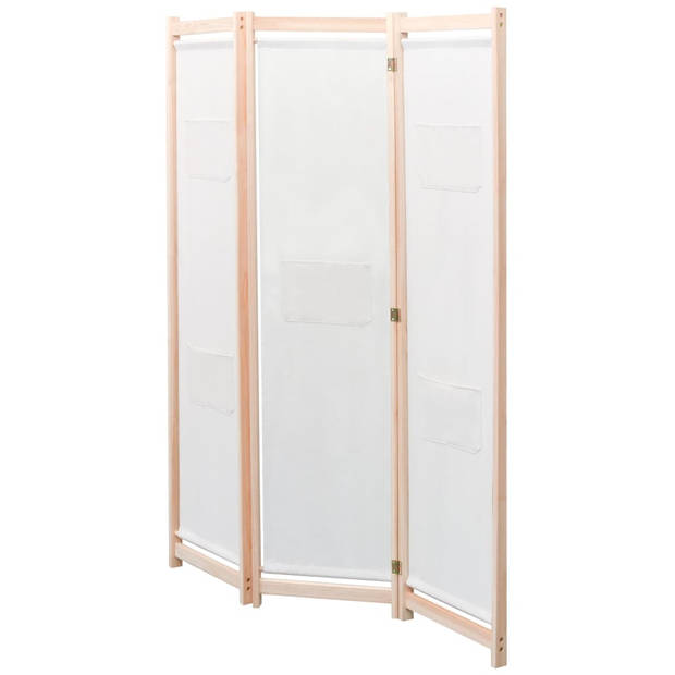 The Living Store Kamerverdeler 3 panels - 120 x 170 x 4 cm - Crème - Houten frame