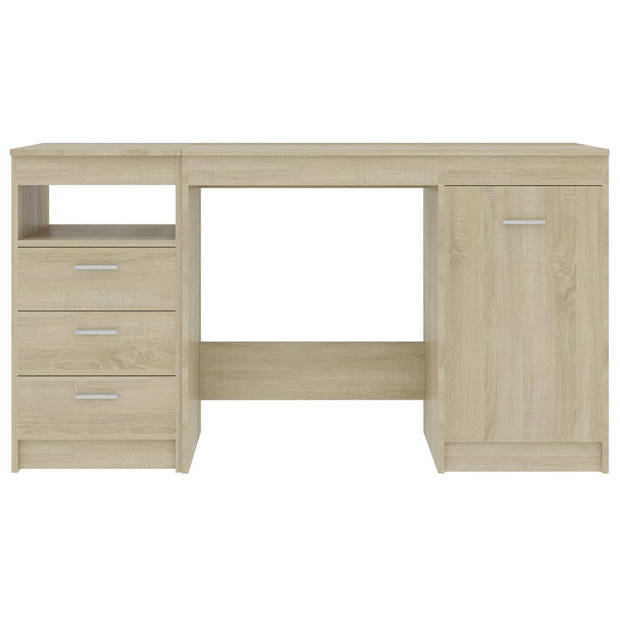 The Living Store Bureau - Strak en modern - Schrijftafel - Afmetingen- 140 x 50 x 76 cm (B x D x H) - Kleur- Sonoma