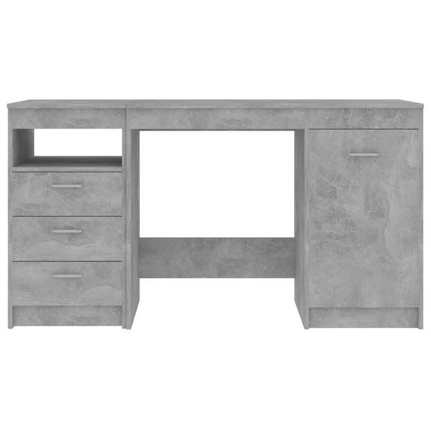 The Living Store Bureau 140x50x76 cm spaanplaat betongrijs - Bureau