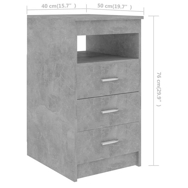 The Living Store Bureau 140x50x76 cm spaanplaat betongrijs - Bureau