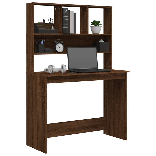 The Living Store Bureau Schappen - Bruineiken - 102x45x148 cm - Duurzaam materiaal