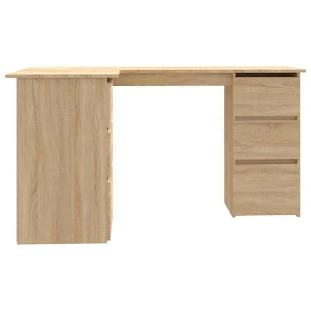 The Living Store Hoekbureau - Sonoma eiken - 145 x 100 x 76 cm - Met lades en schappen