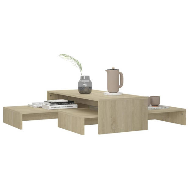 vidaXL Salontafelset 100x100x26,5 cm bewerkt hout sonoma eikenkleurig