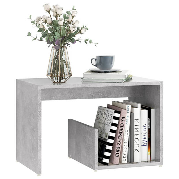 The Living Store Woonkamertafel Betongrijs - 59 x 36 x 38 cm - Praktisch en Trendy