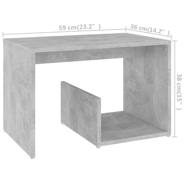 The Living Store Woonkamertafel Betongrijs - 59 x 36 x 38 cm - Praktisch en Trendy