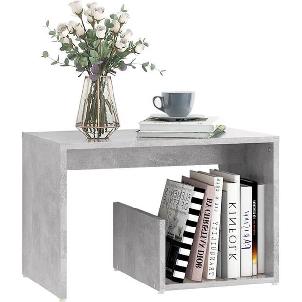 The Living Store Woonkamertafel Betongrijs - 59 x 36 x 38 cm - Praktisch en Trendy