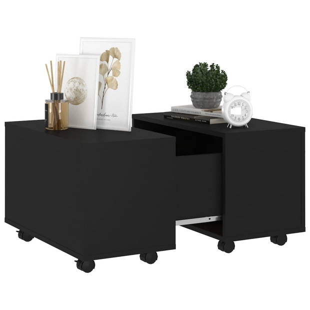 vidaXL Salontafel 60x60x38 cm bewerkt hour zwart