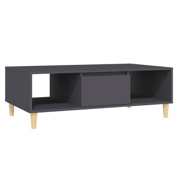 The Living Store Salontafel Scandinavische Stijl - Grijs - 103.5 x 60 x 35 cm