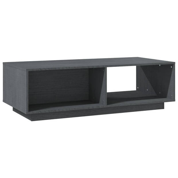 vidaXL Salontafel 110x50x33,5 cm massief grenenhout grijs