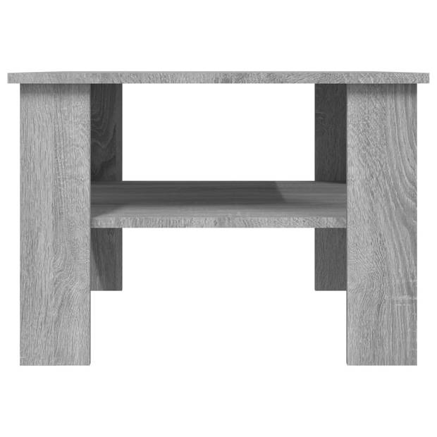 The Living Store Salontafel Grijs Sonoma Eiken 60x60x42 cm - bewerkt hout