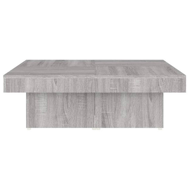 vidaXL Salontafel 90x90x28 cm bewerkt hout grijs sonoma eikenkleurig