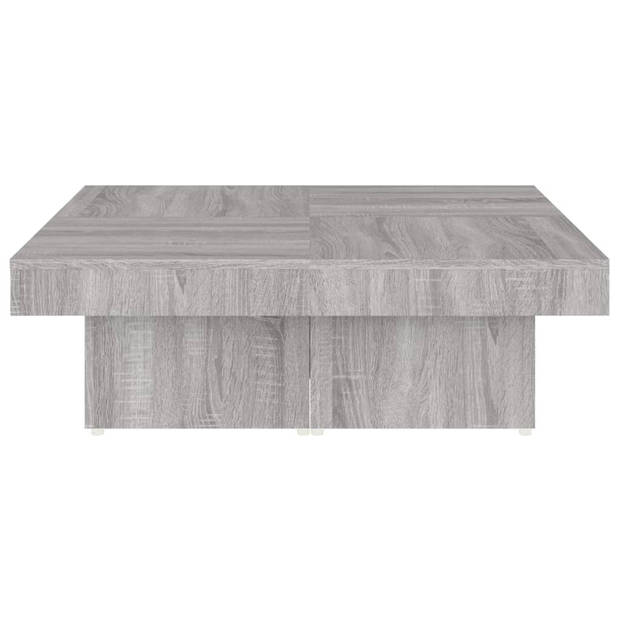 vidaXL Salontafel 90x90x28 cm bewerkt hout grijs sonoma eikenkleurig