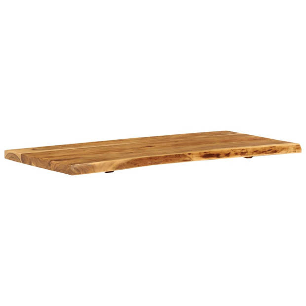 The Living Store Wastafelblad Massief Acaciahout - 118 x 55 cm - 38 mm - Natuurlijke Houten Rand