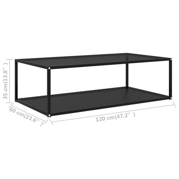 The Living Store Salontafel Basic - 120 x 60 cm - Glas en staal