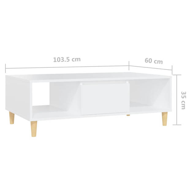 vidaXL Salontafel 103,5x60x35 cm bewerkt hout wit