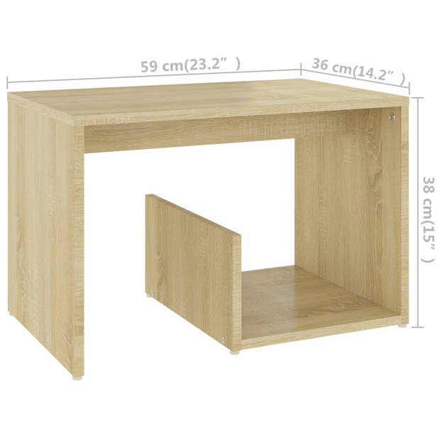 The Living Store Woonkamertafel - Sonoma eiken - 59 x 36 x 38 cm - praktisch en trendy