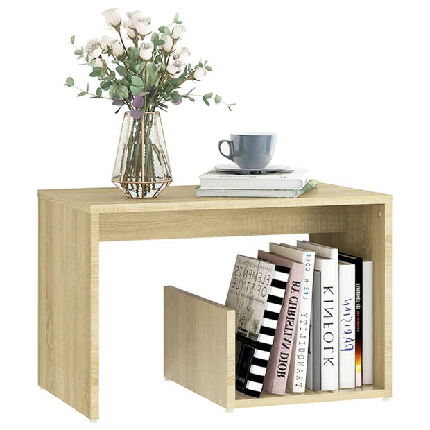 The Living Store Woonkamertafel - Sonoma eiken - 59 x 36 x 38 cm - praktisch en trendy