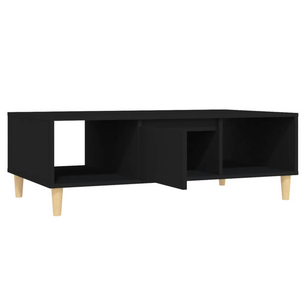 The Living Store Salontafel Scandinavische Stijl - Opbergschappen - 103.5 x 60 x 35 cm - Zwart