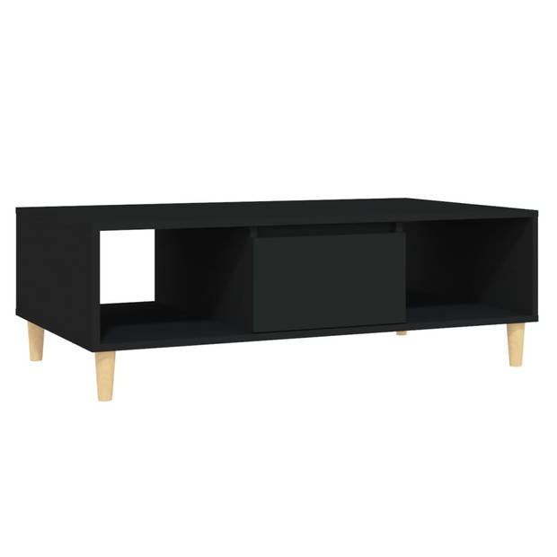 The Living Store Salontafel Scandinavische Stijl - Opbergschappen - 103.5 x 60 x 35 cm - Zwart