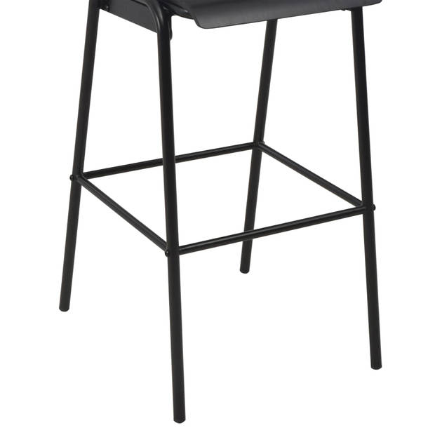 vidaXL Barstoelen 6 st massief multiplex staal zwart