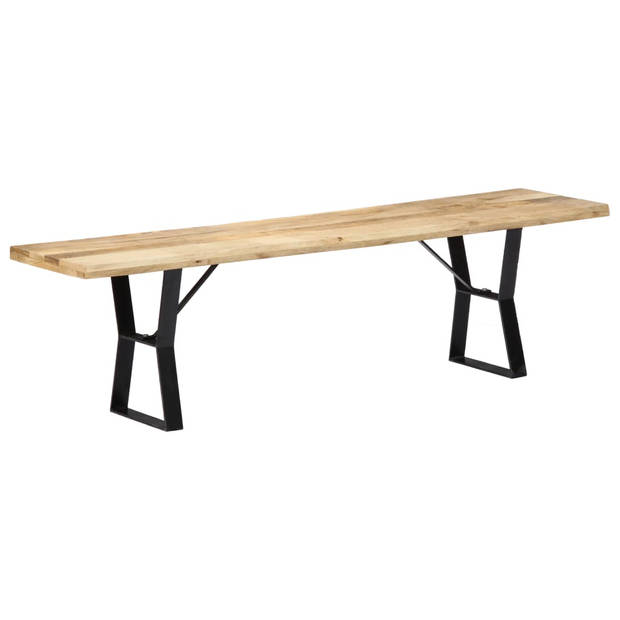 The Living Store Bankje 160 cm massief mangohout - Bank