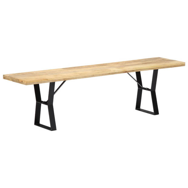 The Living Store Bankje 160 cm massief mangohout - Bank