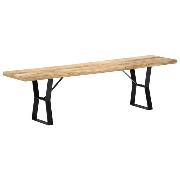 The Living Store Bankje 160 cm massief mangohout - Bank