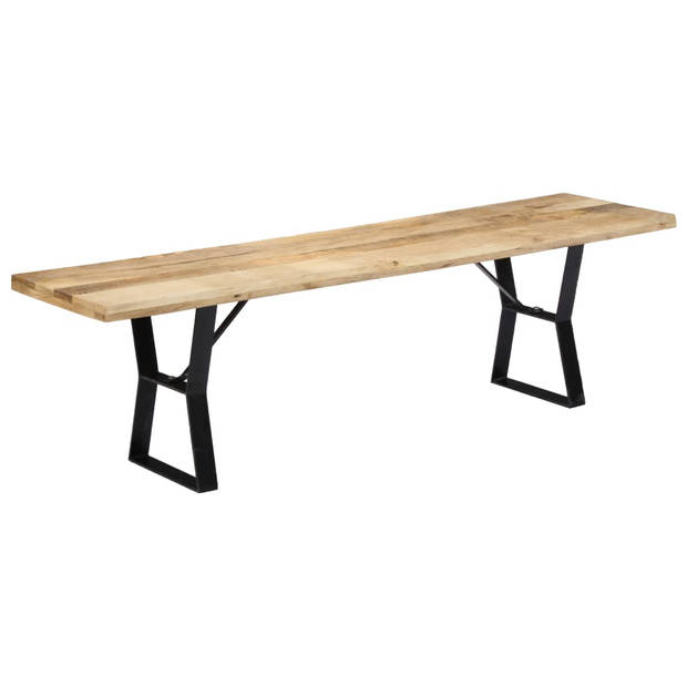 The Living Store Bankje 160 cm massief mangohout - Bank