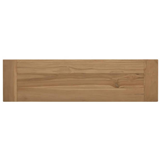 The Living Store Vintage Teak Houten Bank - 110x30x50cm - Rustieke afwerking