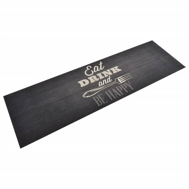 The Living Store Keukenmat - Trendy Design - Mat - 180 x 60 cm - Gelaagde Fluweelstof - Slipvaste Latex -