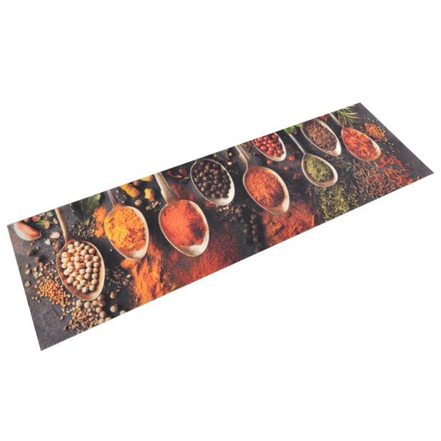 The Living Store Keukenmat - Lepel- en kruidenprint - 150 x 45 cm - Fluweel