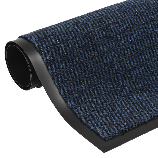 The Living Store Deurmat - Entreemat - Blauw - 60 x 150 cm - anti-slip rubber