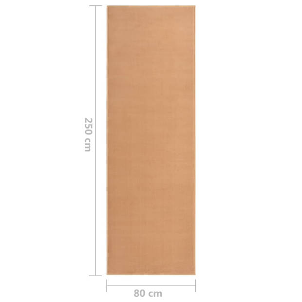 The Living Store Tapijtloper Beige 80x250 cm - 100% polypropyleen