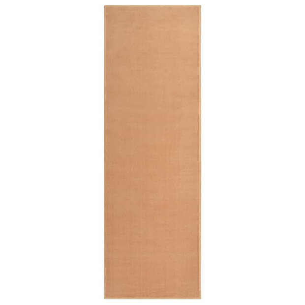 The Living Store Tapijtloper Beige 80x250 cm - 100% polypropyleen