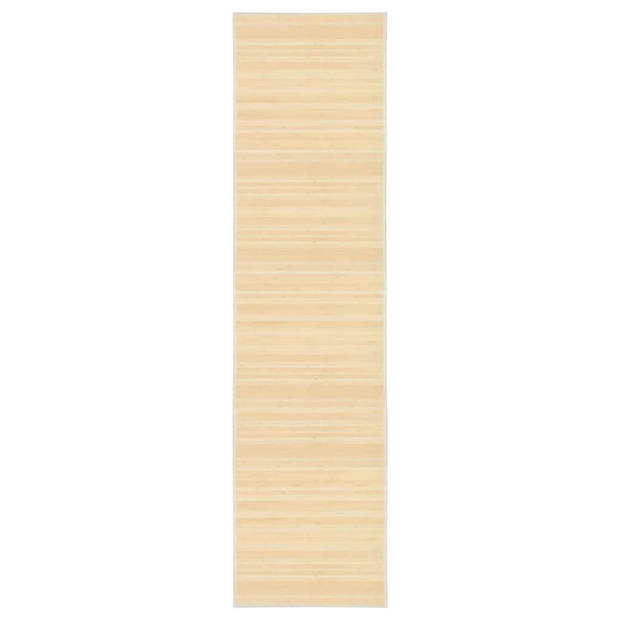 The Living Store Bamboe Tapijt - Naturel - 80 x 300 cm - Met anti-slip onderkant