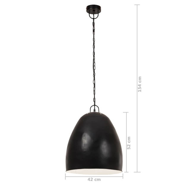 The Living Store Hanglamp - Zwart ijzer met coating - 42 x 52 cm (ø x H) - E27 fitting - Max 25W